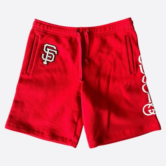 Gucci MLB Red & White San Francisco Giants Logo Shorts